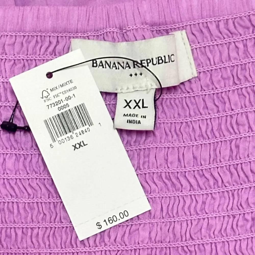 New $160 BANANA REPUBLIC Strappy Voile Midi Tiered Dress Pink Cocktail Wedding - Picture 12 of 14